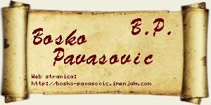 Boško Pavasović vizit kartica